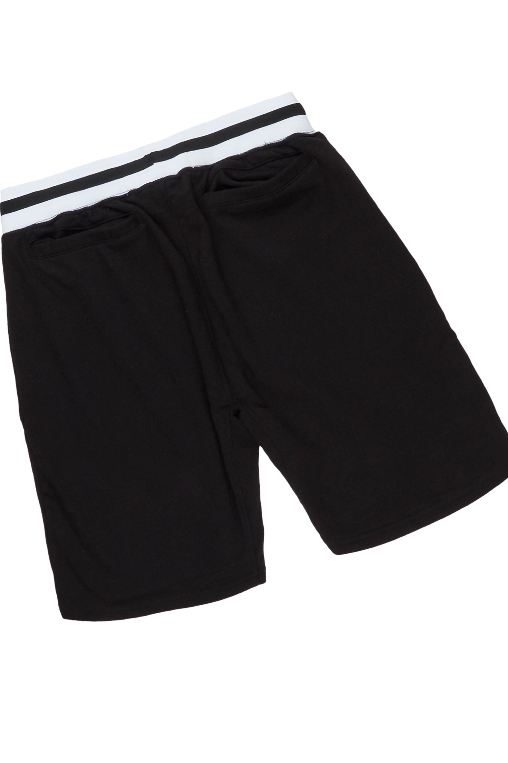 Cain White/Black Graphic T-Shirt Short Set