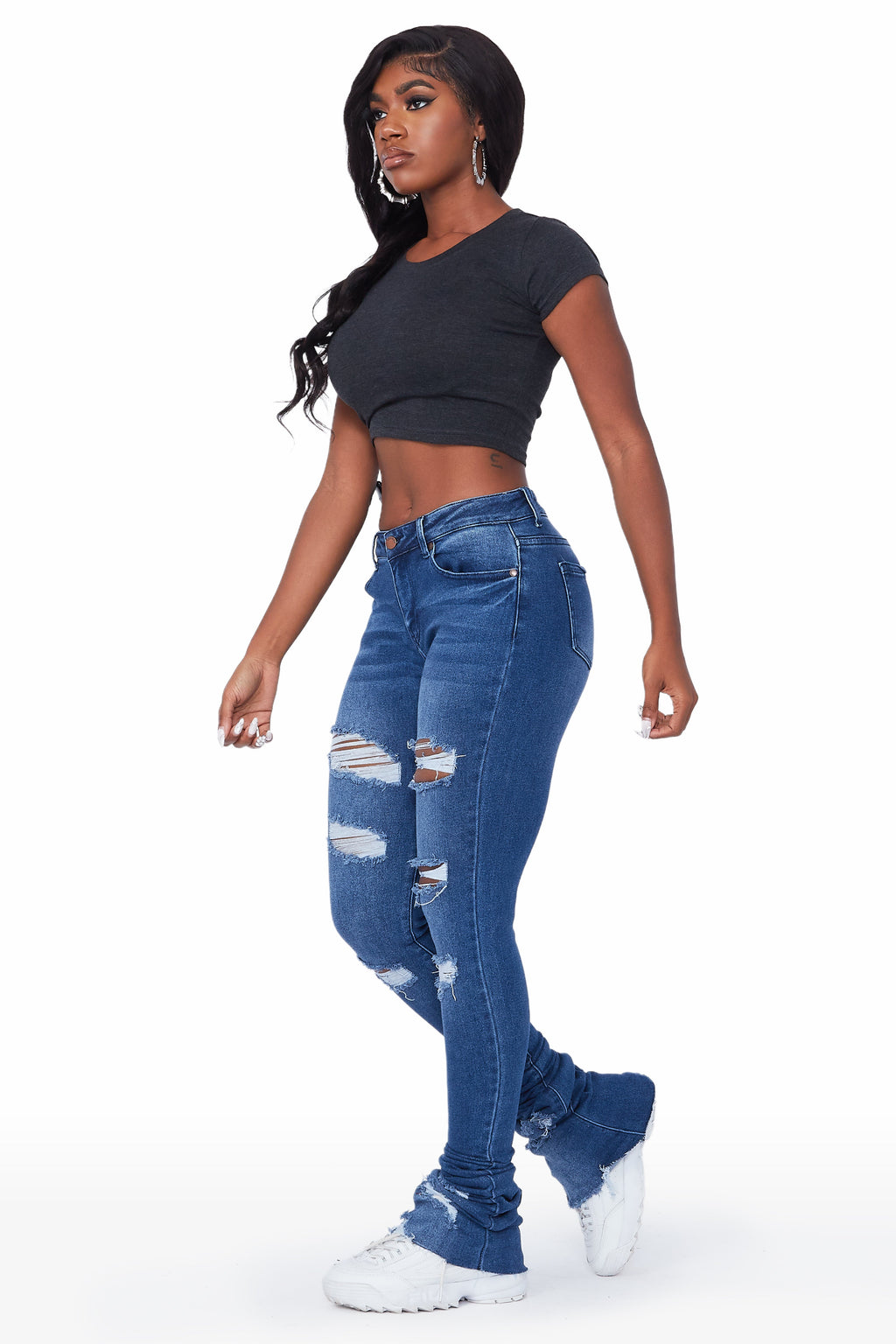 Carissa Med.Wash Super Stacked Jean