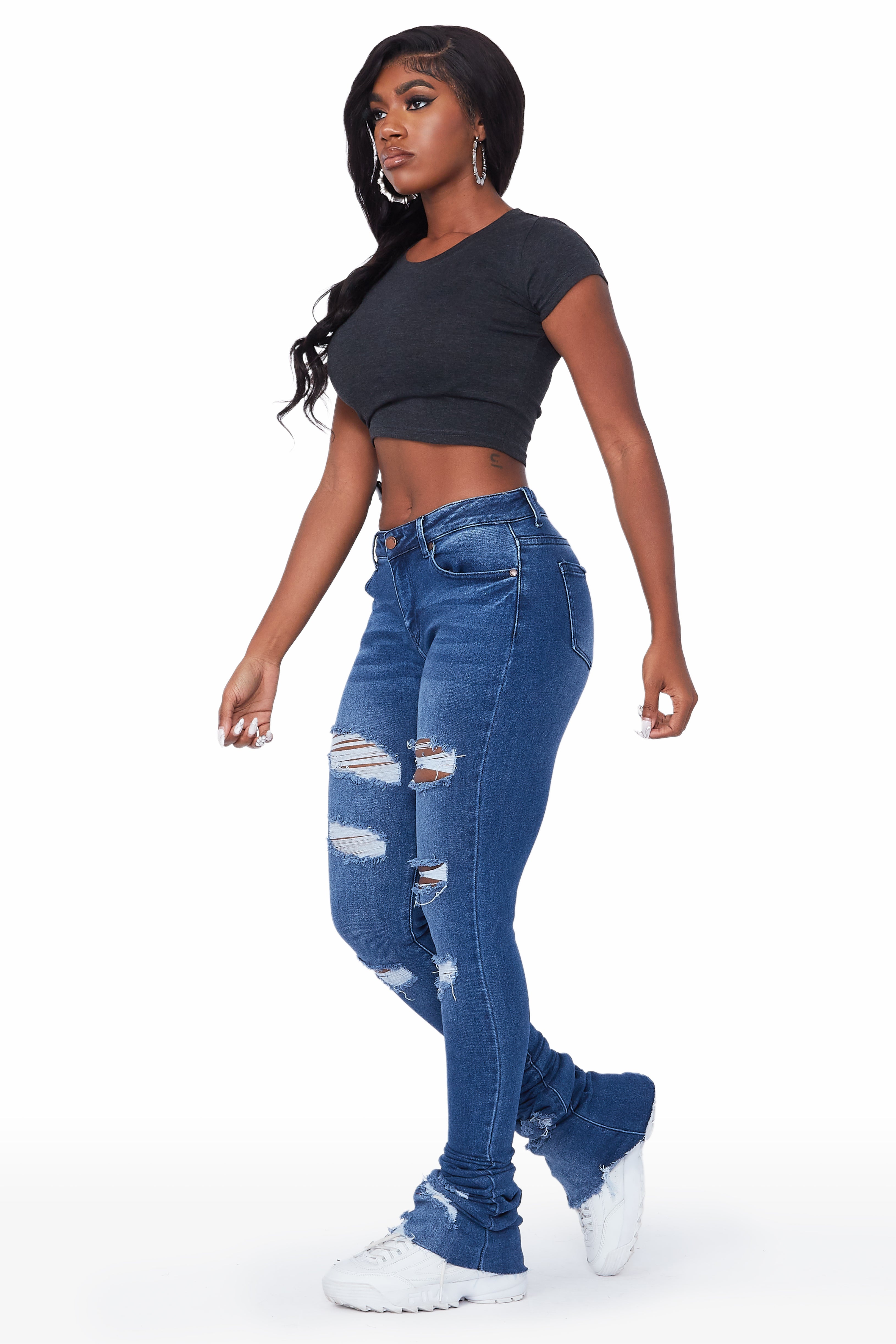 Carissa Med.Wash Super Stacked Jean