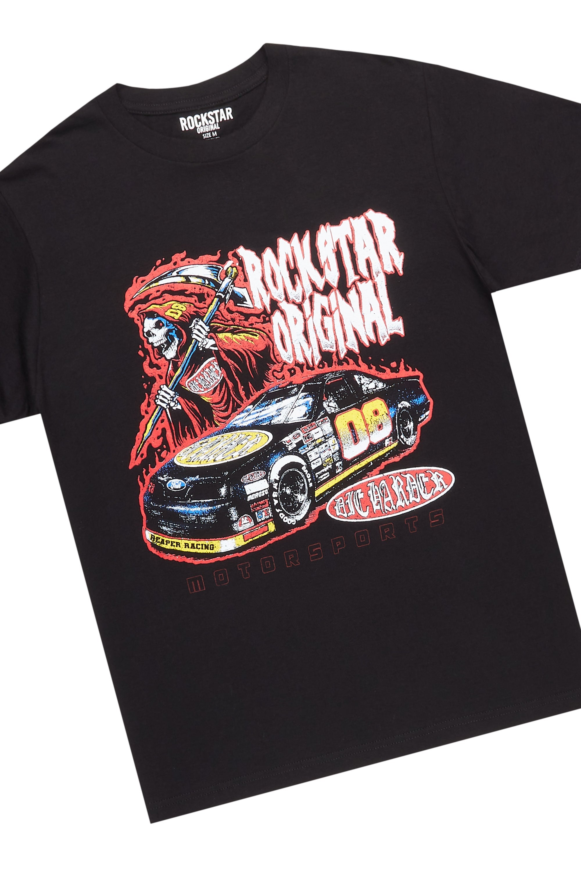 Daggor Black Graphic T-Shirt/ Short Set