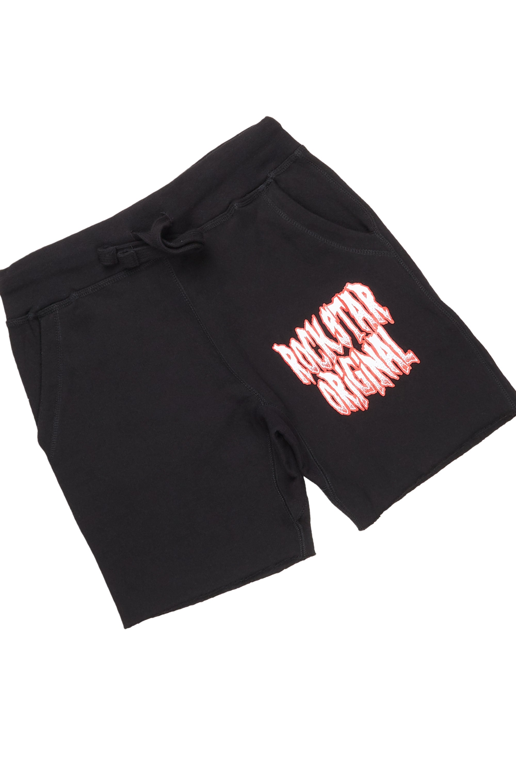 Daggor Black Graphic T-Shirt/ Short Set