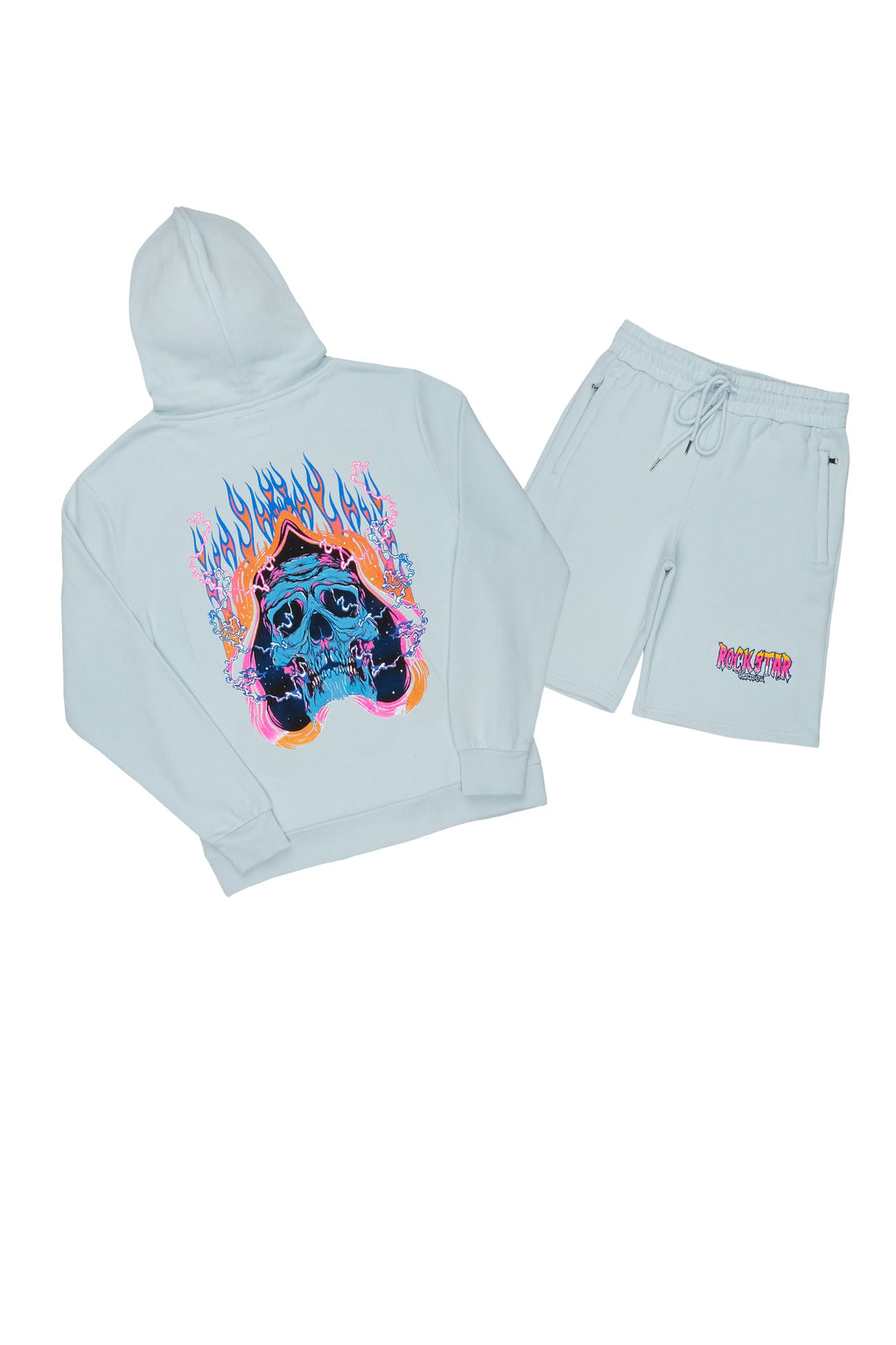 Disstans Baby Blue Hoodie Short Set