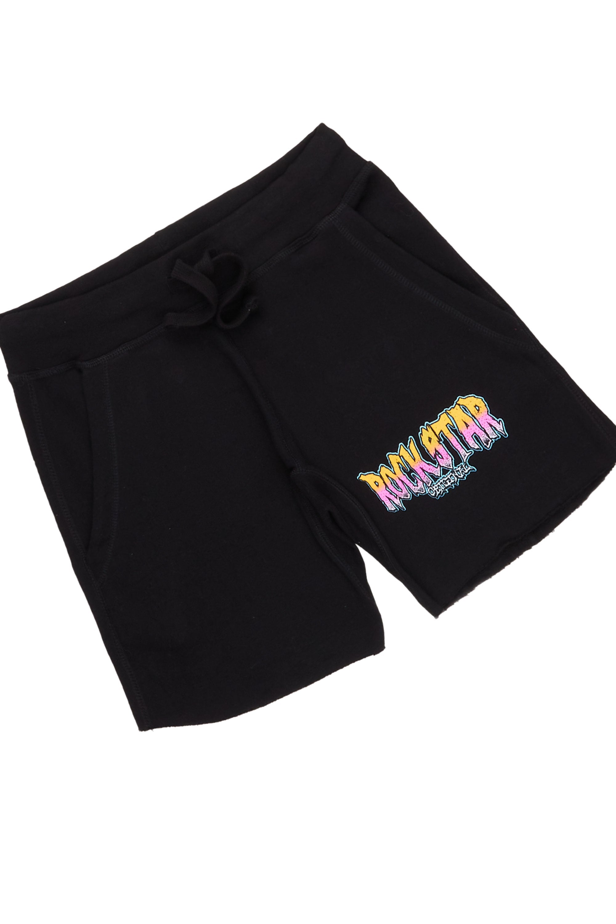 Disstans Black Graphic T-Shirt- Short Set