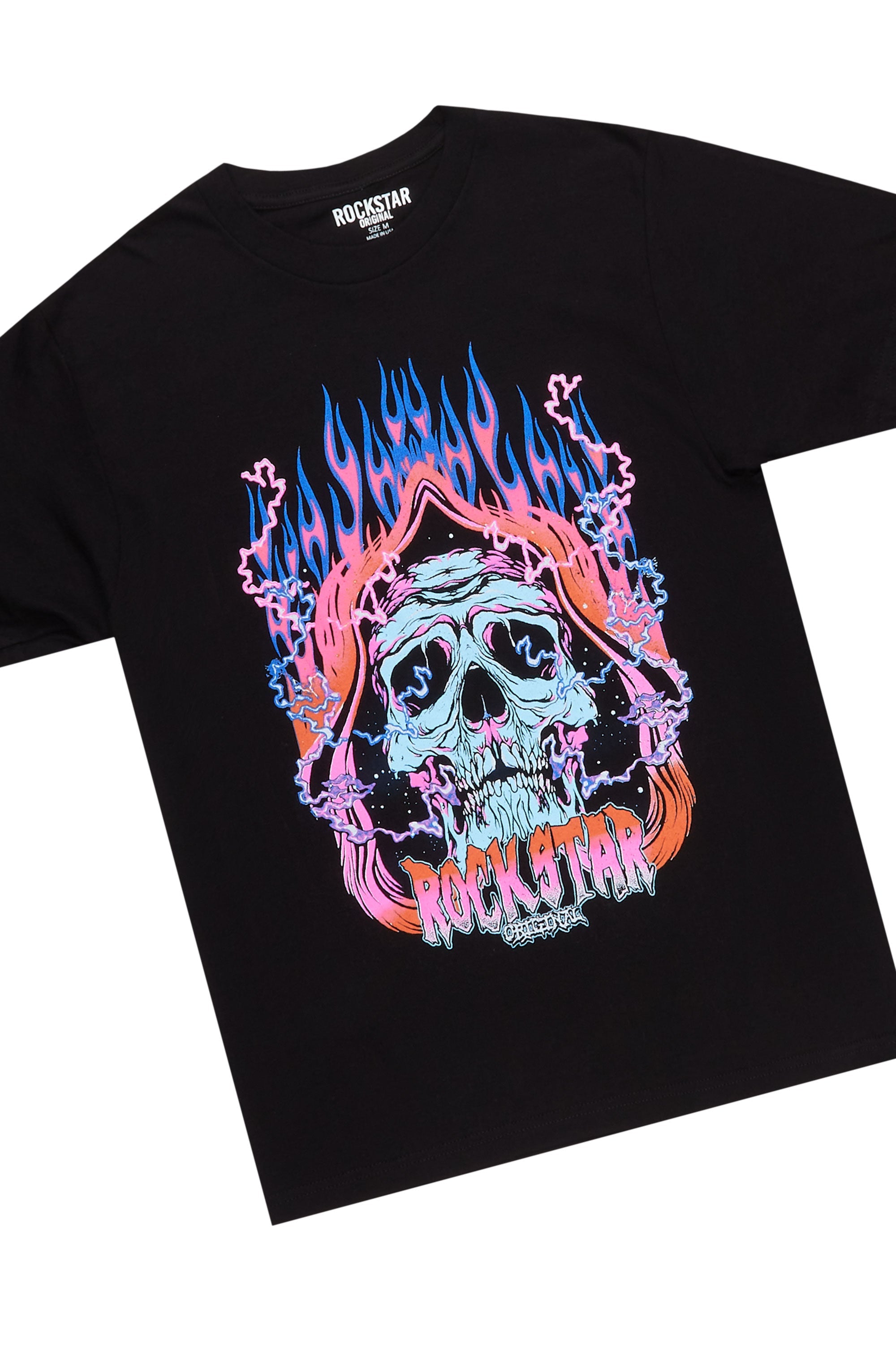 Disstans Black/Grey Graphic T-Shirt- Short Set