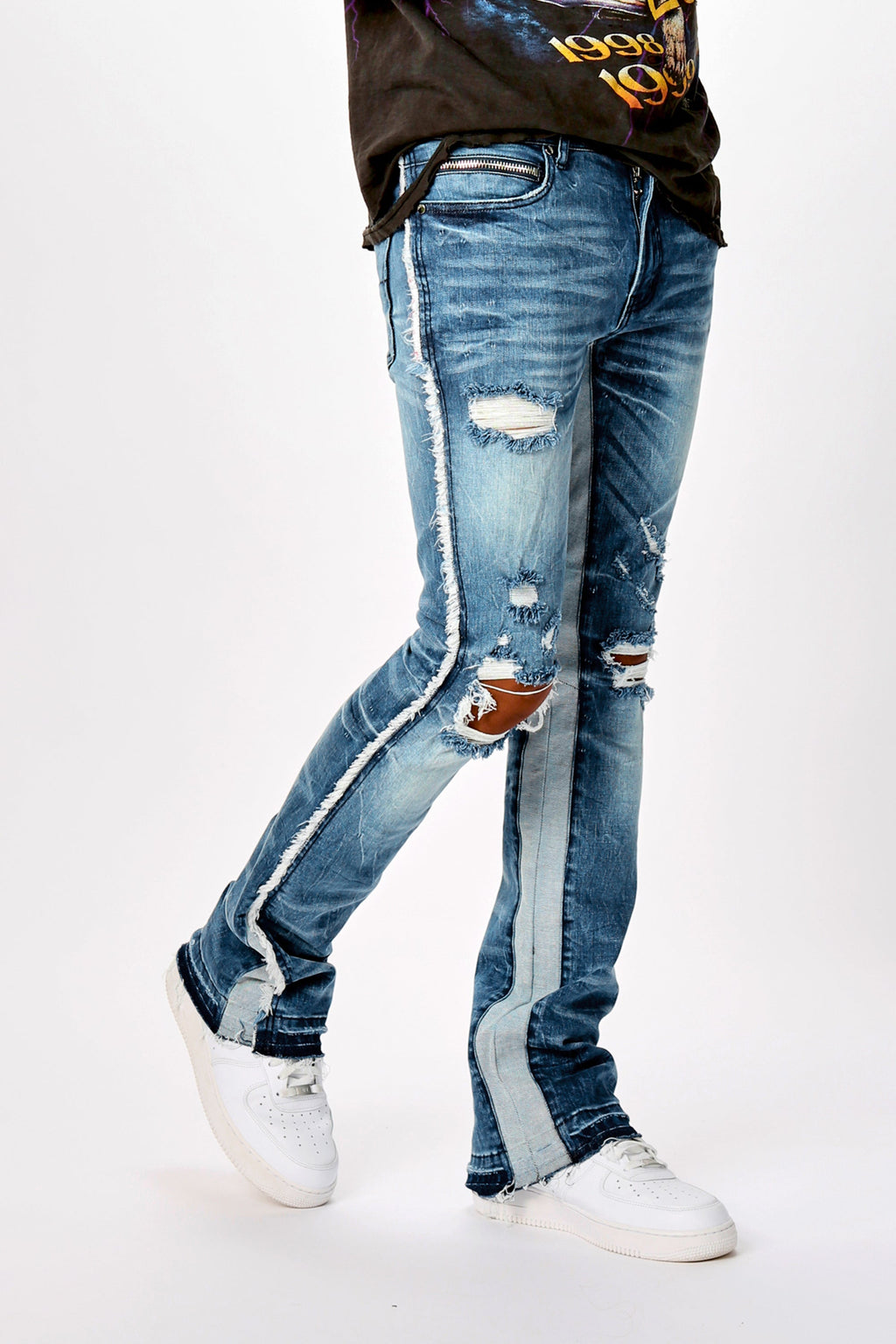 Eugene Stacked Flare Jean-Blue