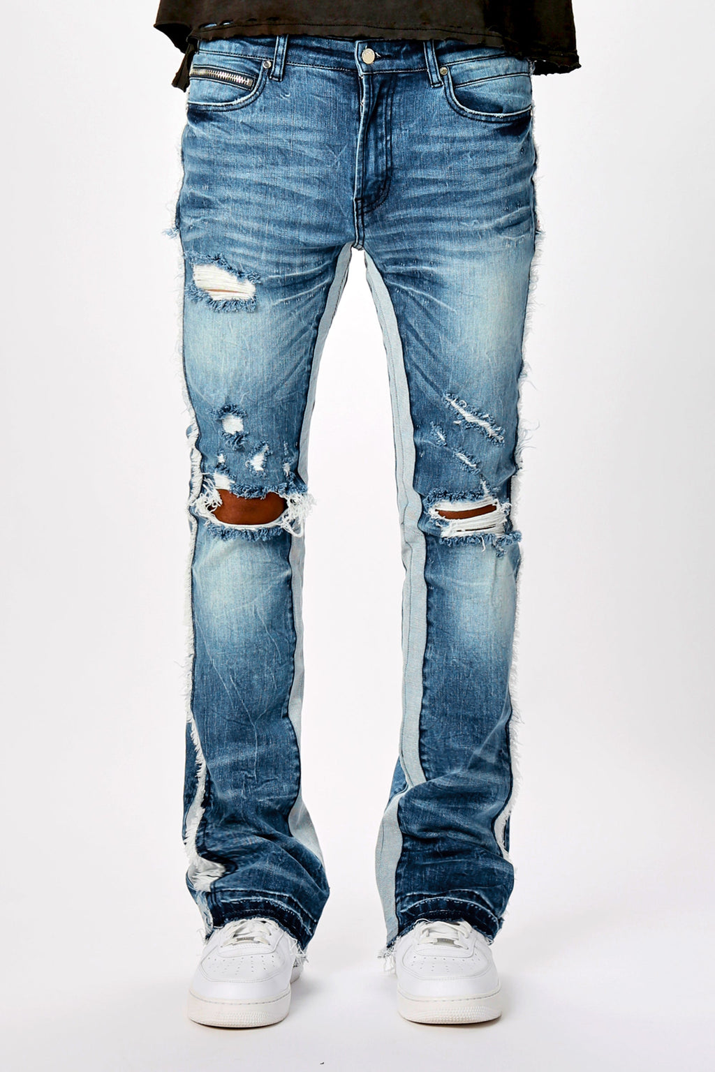 Eugene Stacked Flare Jean-Blue