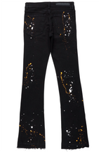 Eren Black/Orange Stacked Flare Jean