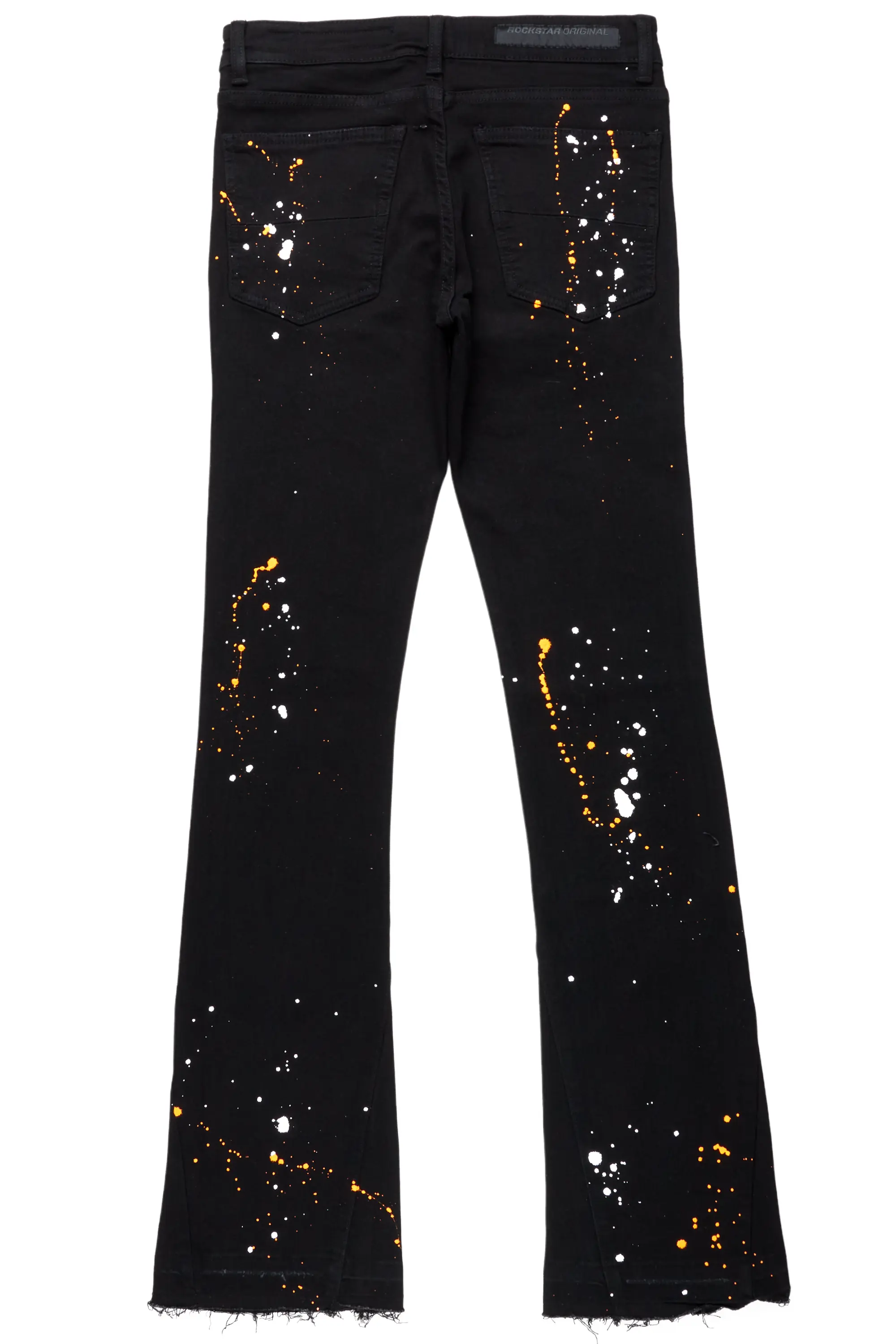 Eren Black/Orange Stacked Flare Jean