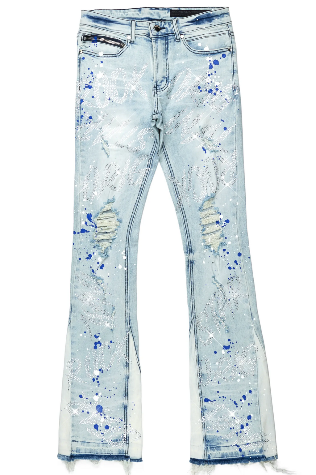 Eren Blue/Royal Blue Stacked Flare Jean