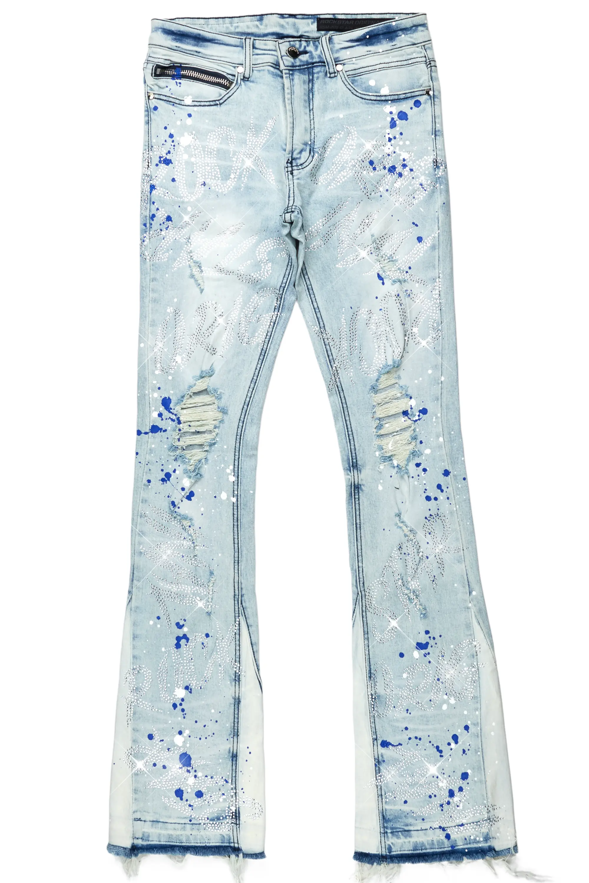 Eren Blue/Royal Blue Stacked Flare Jean