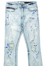 Eren Blue/Royal Blue Stacked Flare Jean