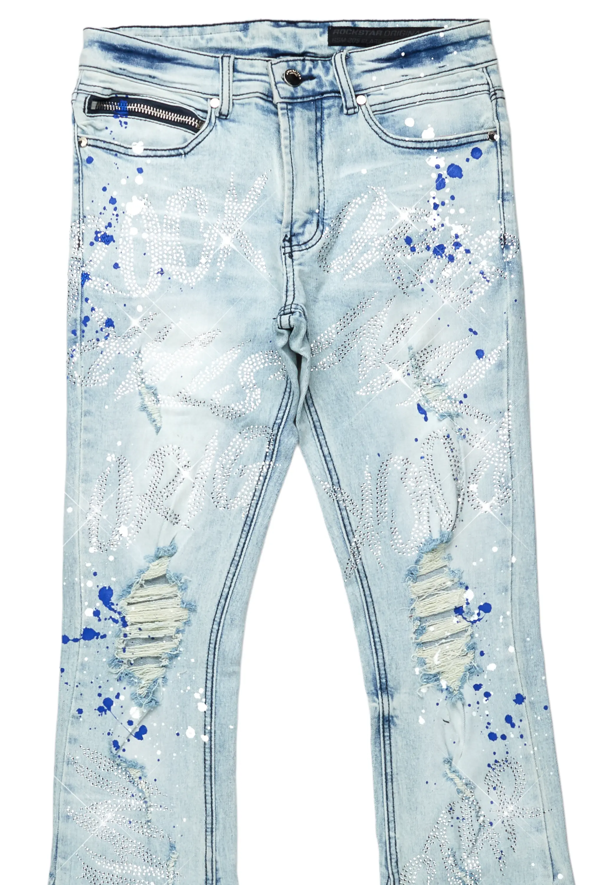 Eren Blue/Royal Blue Stacked Flare Jean