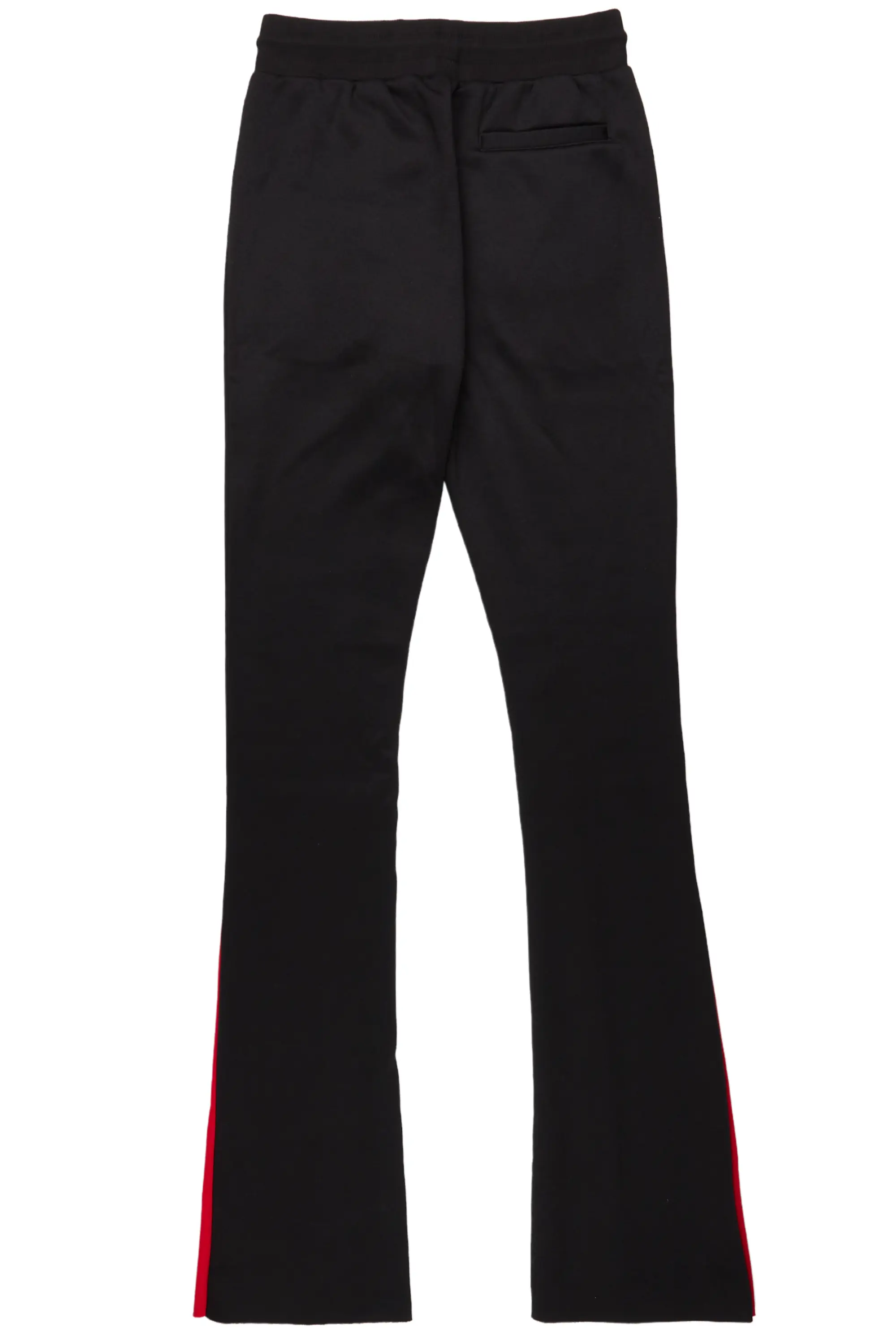 Everest Black Stacked Flare Track Pant
