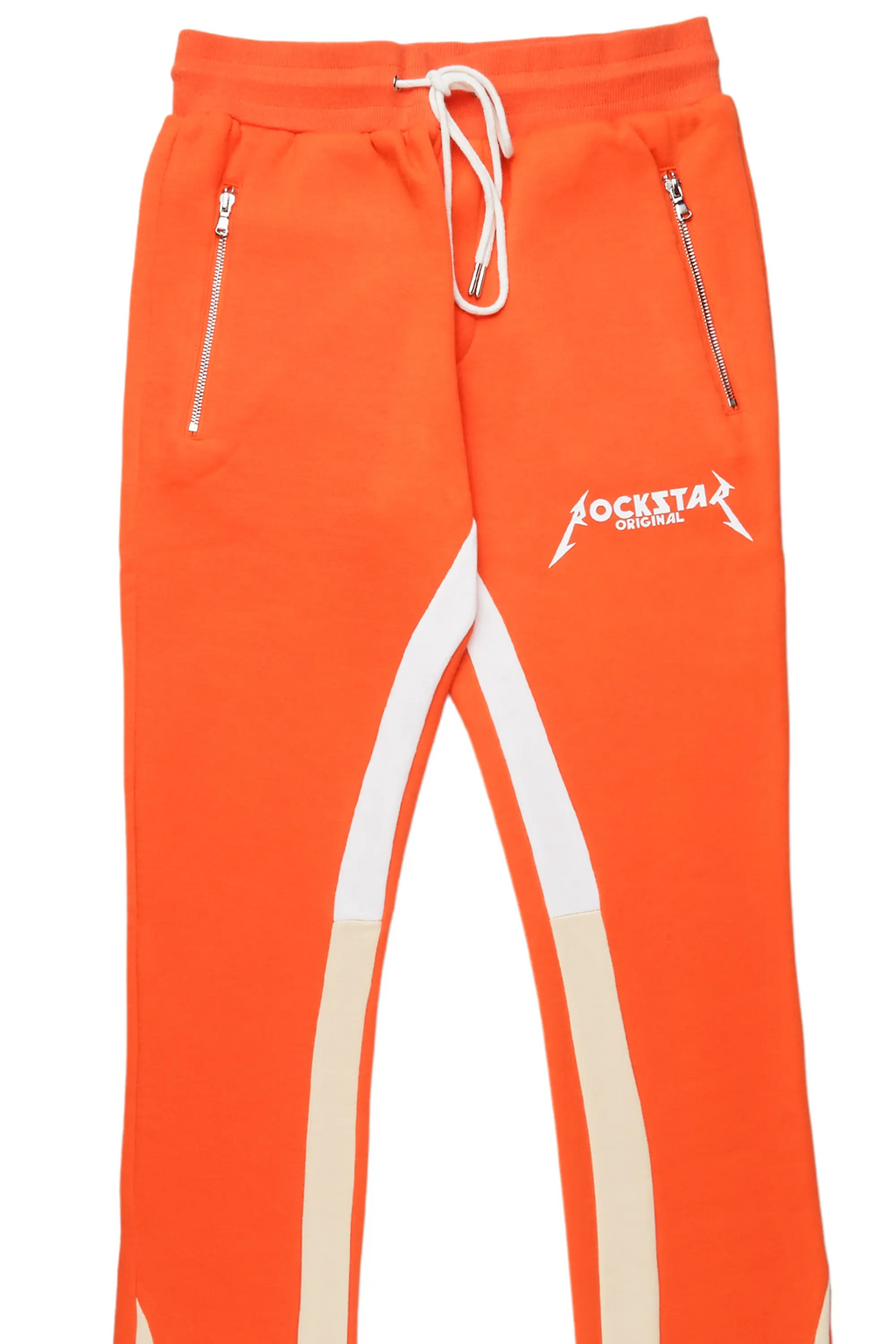 Everest Orange Stacked Flare Track Pant