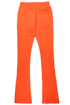 Everest Orange Stacked Flare Track Pant