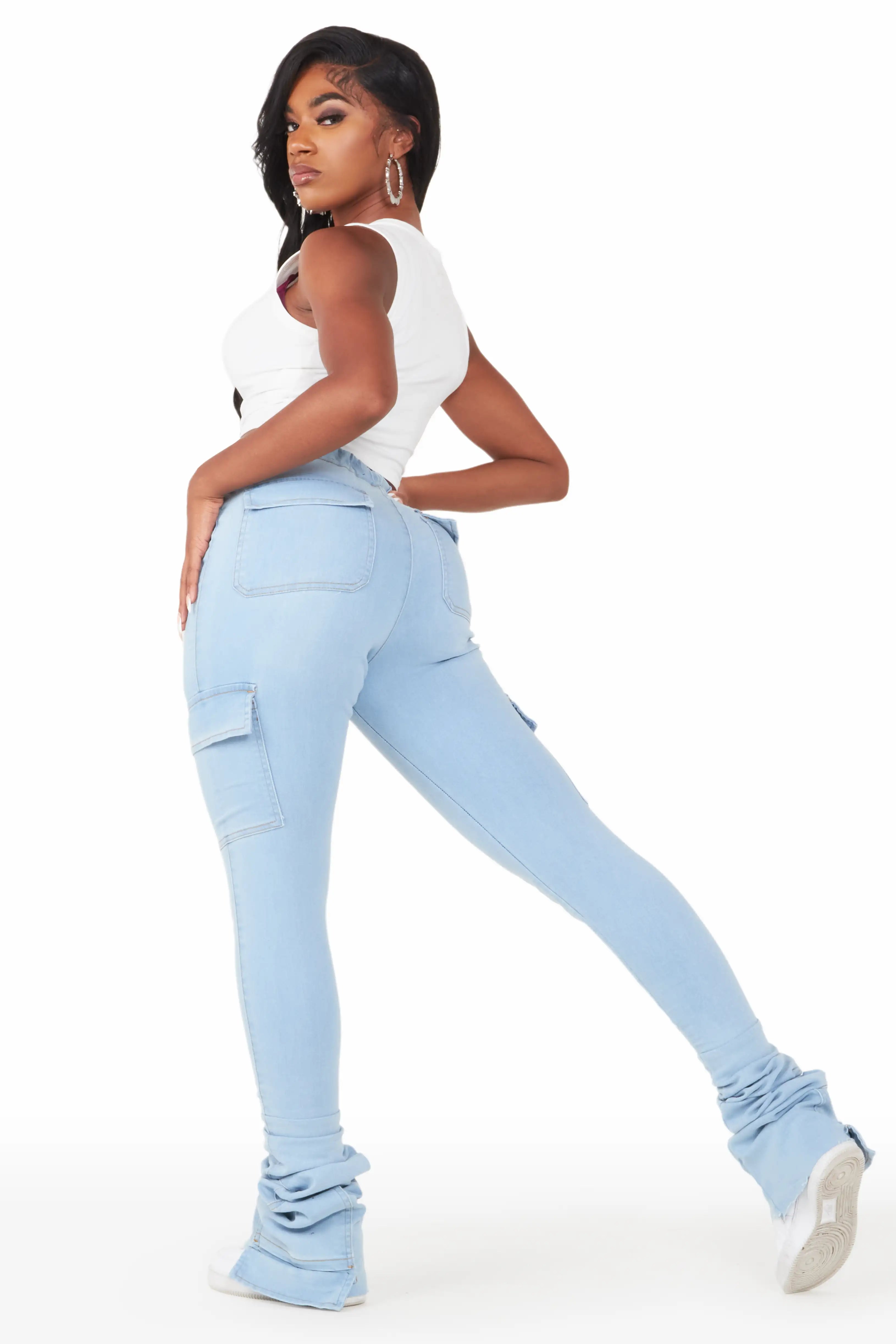 Evey Light Wash Super Stacked Jean