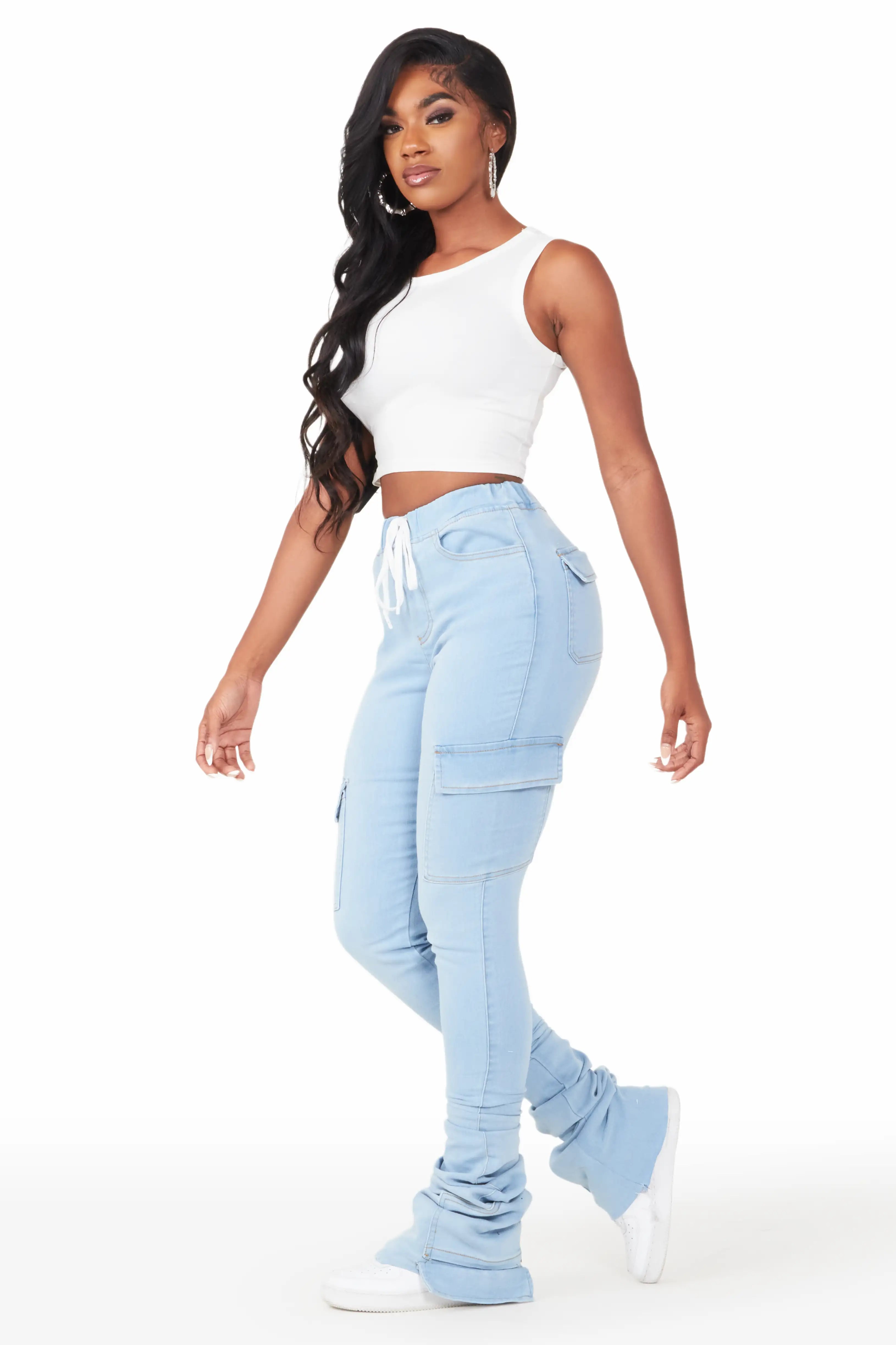 Evey Light Wash Super Stacked Jean
