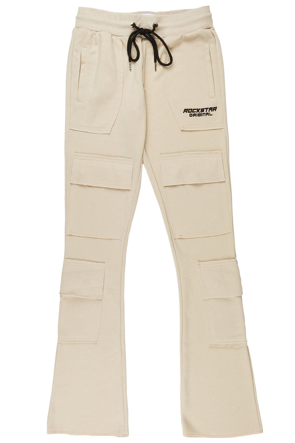 Ezekiel Beige Stacked Flare Pants