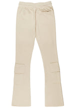 Ezekiel Beige Stacked Flare Pants