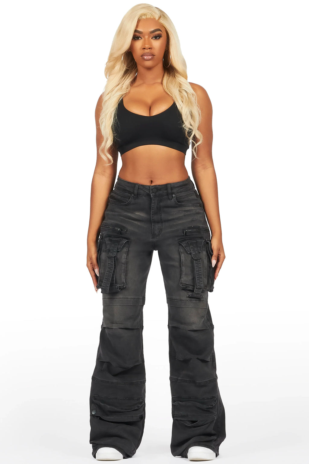 Tarella Black Wash Wide Leg Jean