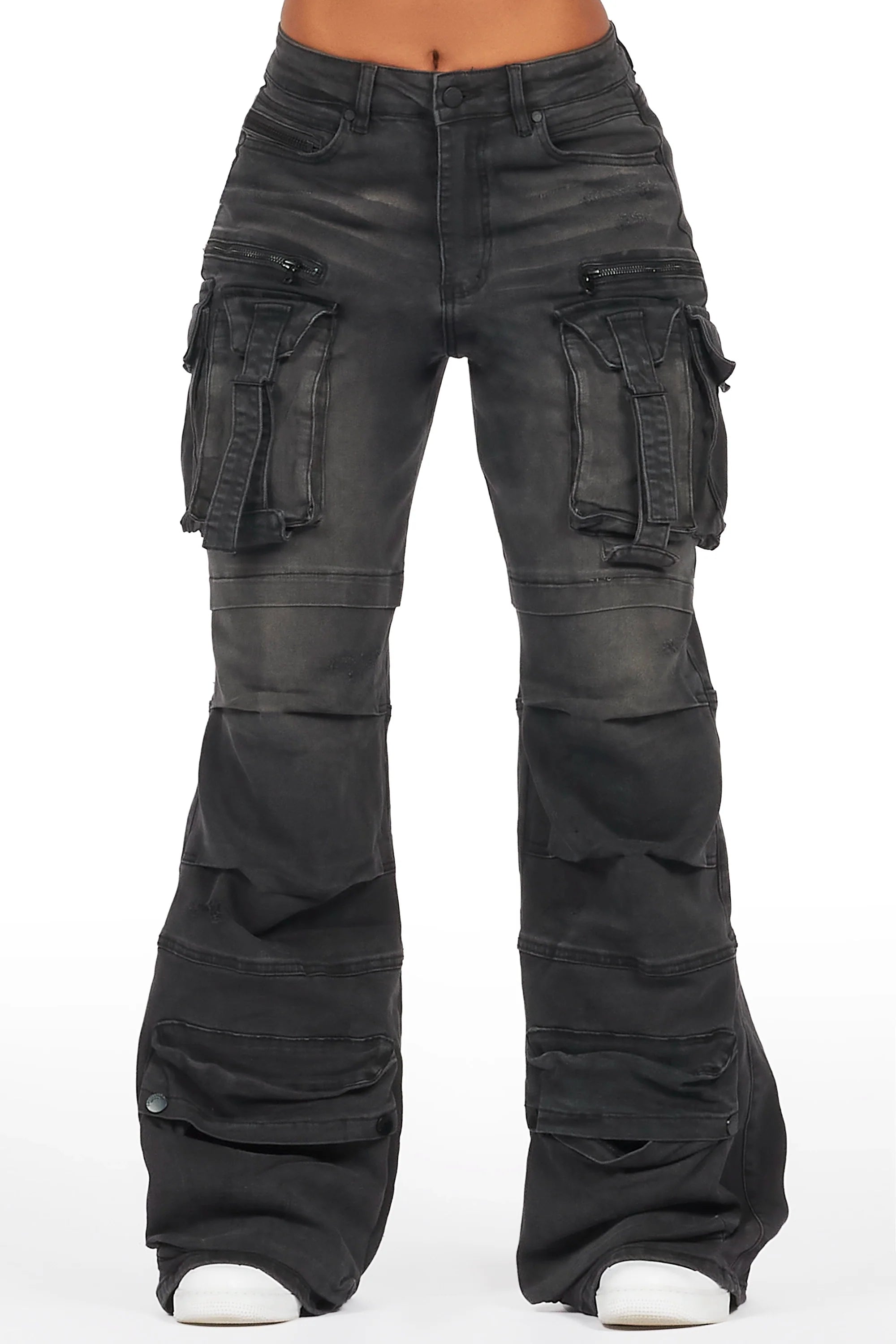 Tarella Black Wash Wide Leg Jean