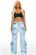 Corria Light Wash Baggy Cargo Jean