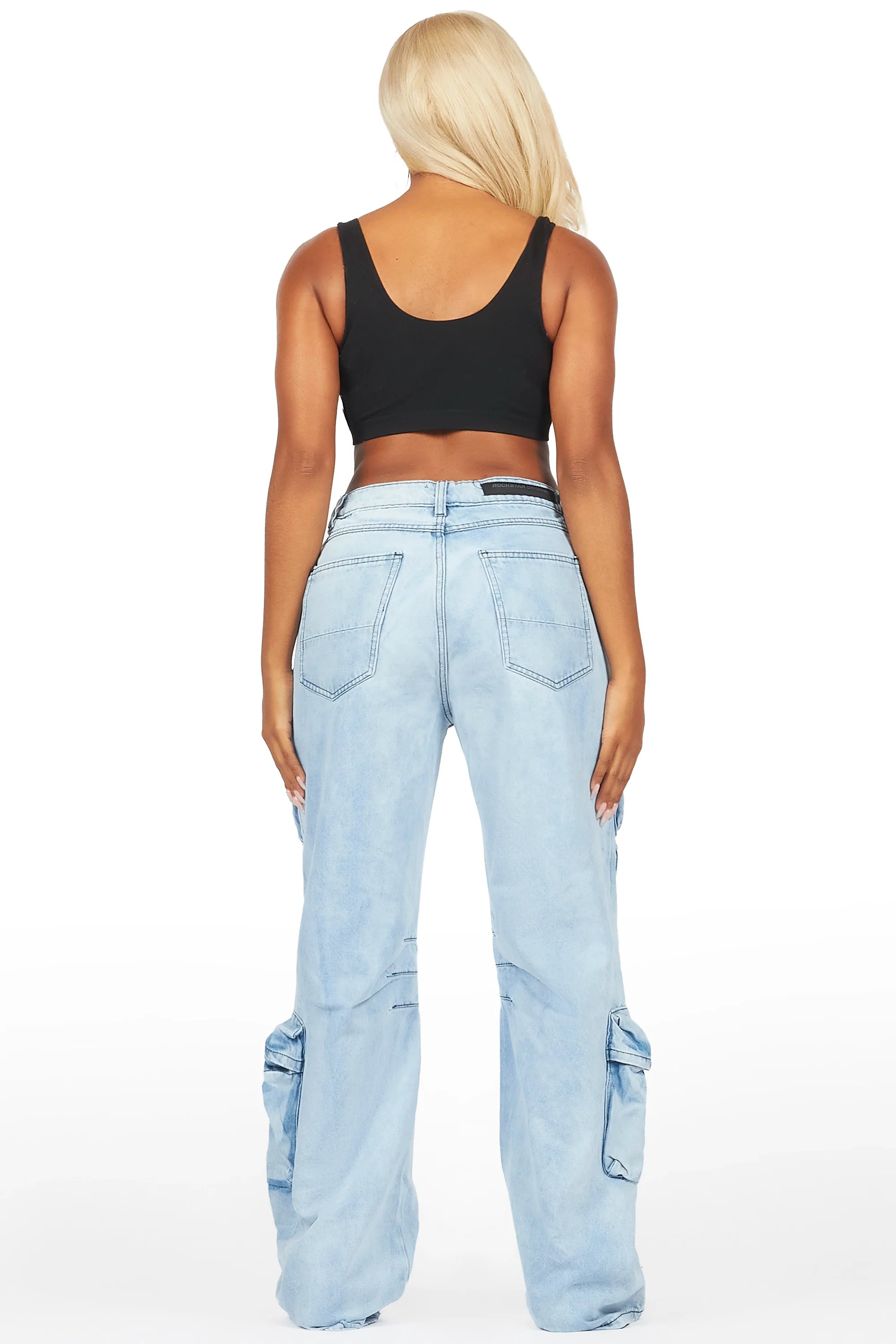 Corria Light Wash Baggy Cargo Jean