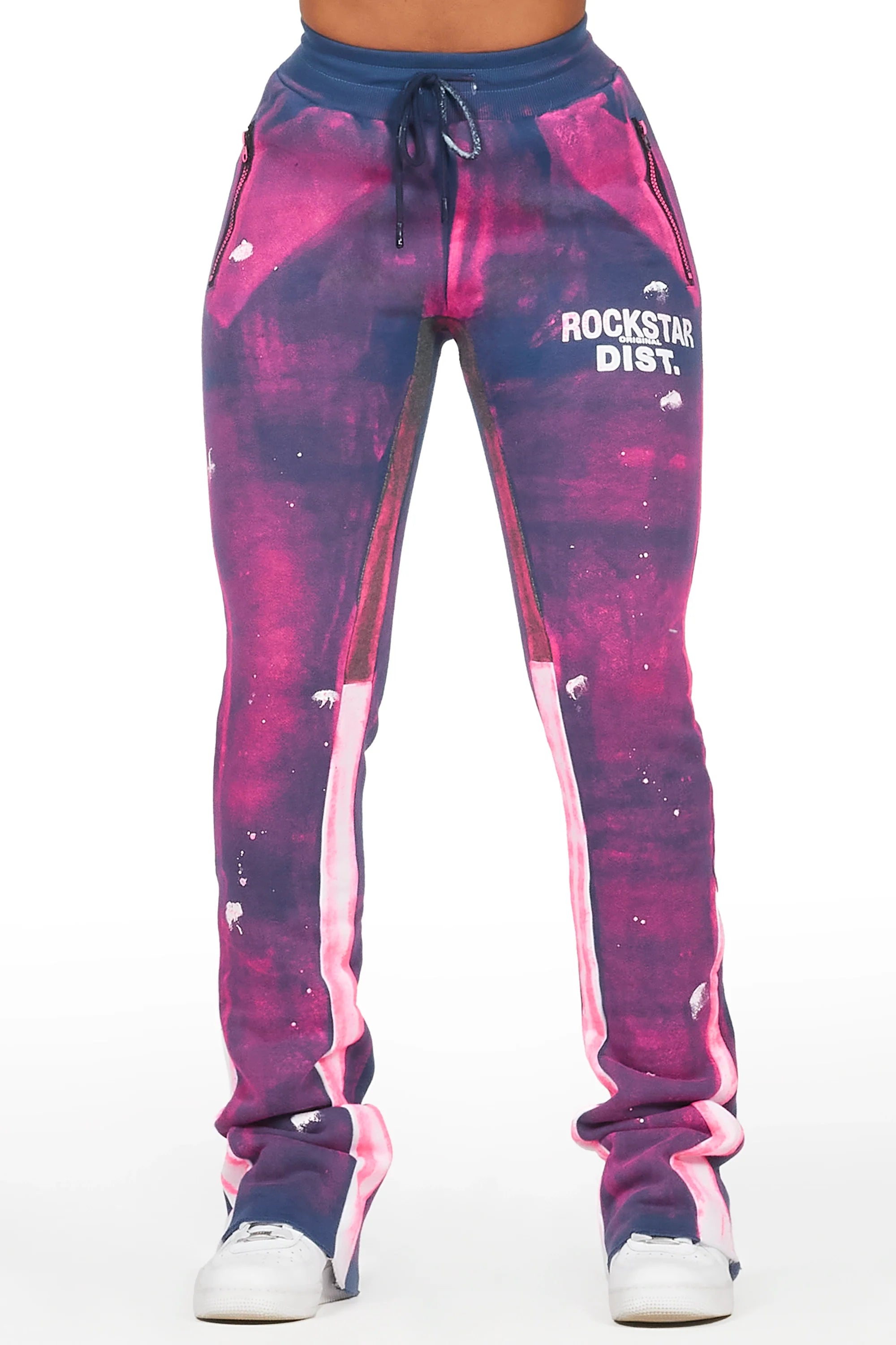 Tanisha Navy Stacked Flare Pant