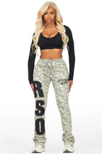 Tatiana Digital Camo Super Stacked Track Pant