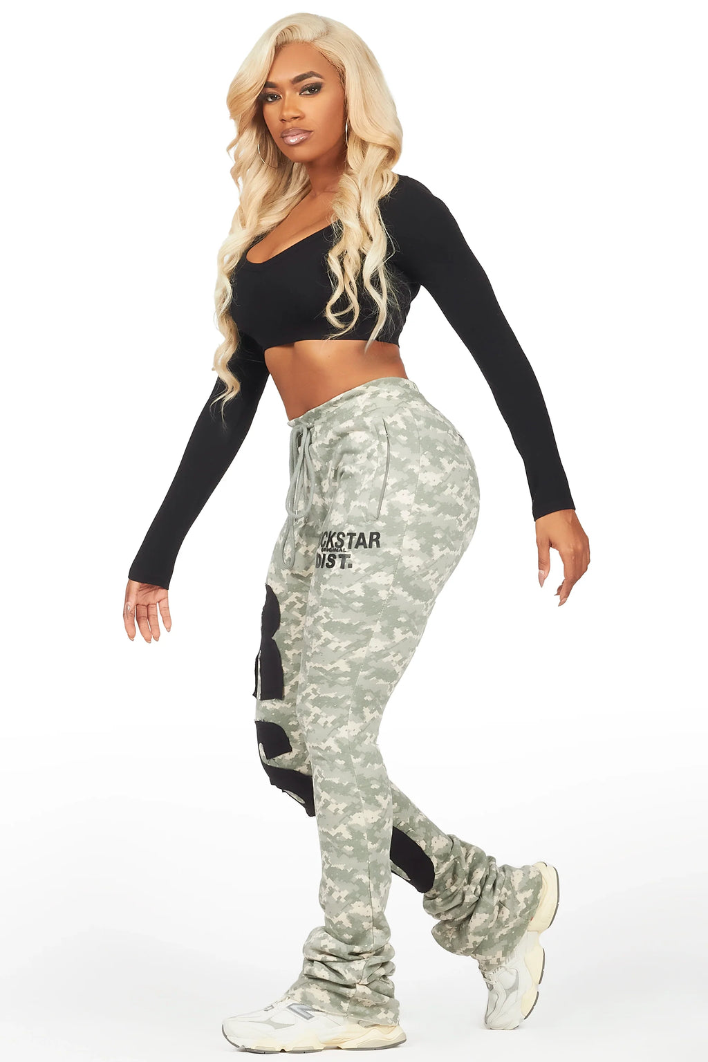 Tatiana Digital Camo Super Stacked Track Pant
