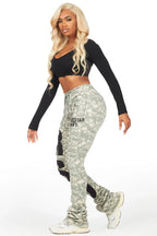 Tatiana Digital Camo Super Stacked Track Pant