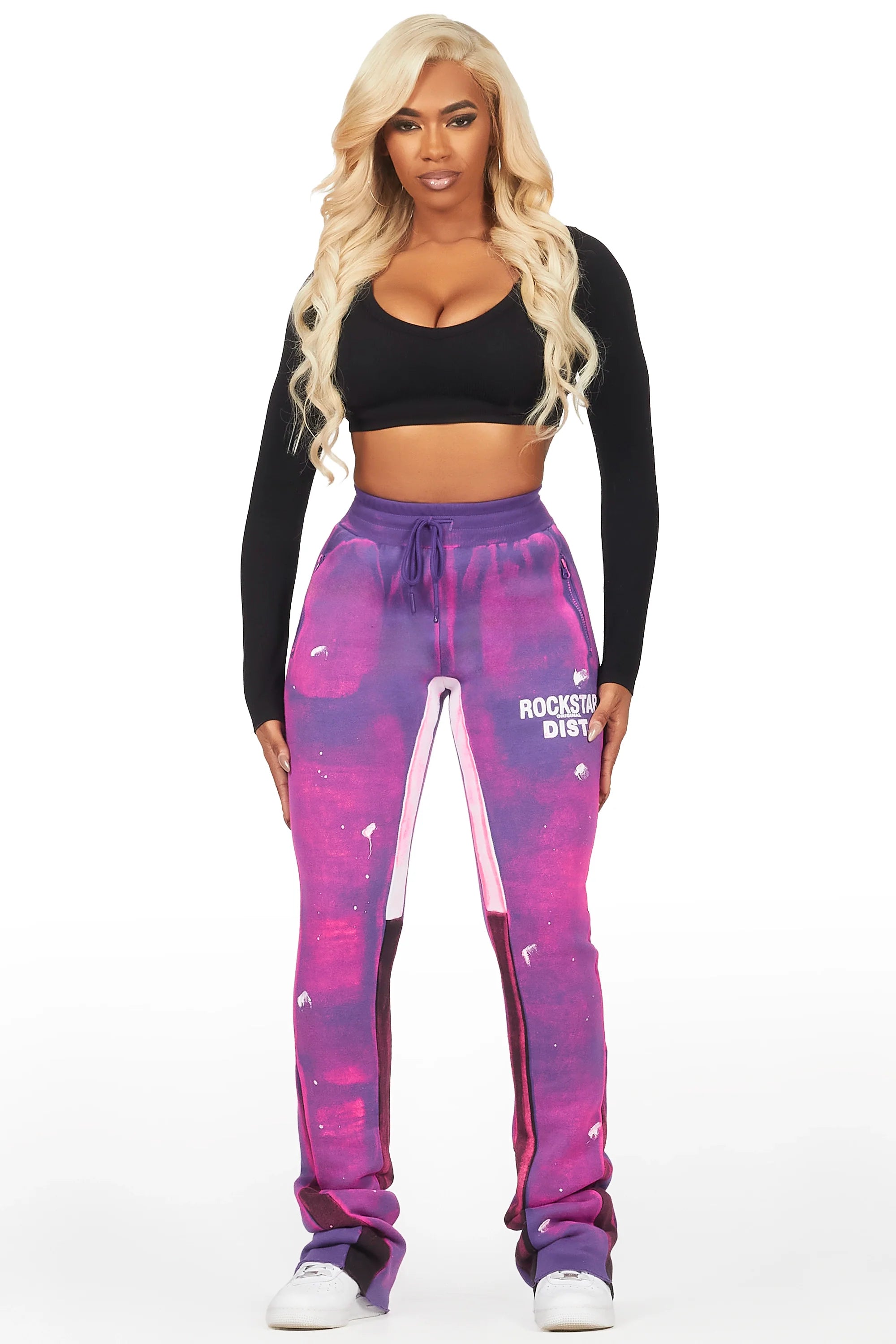 Tanisha Purple Stacked Flare Pant