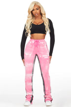 Tanisha Hot Pink Stacked Flare Pant
