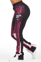 Tanisha Black Stacked Flare Pant