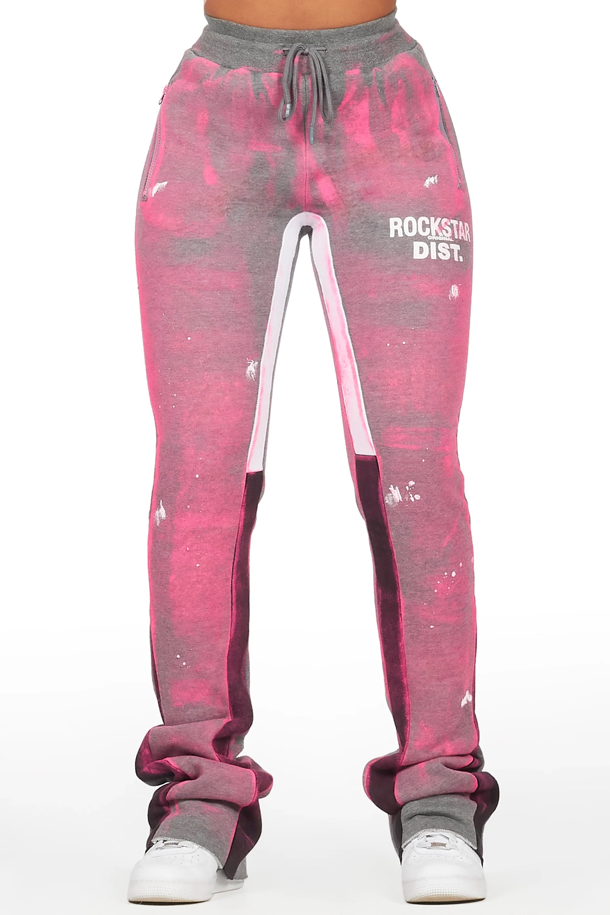 Tanisha Heather Grey Stacked Flare Pant