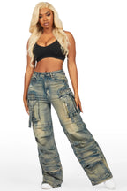 Tarella Tinted Dark Wash Wide Leg Jean