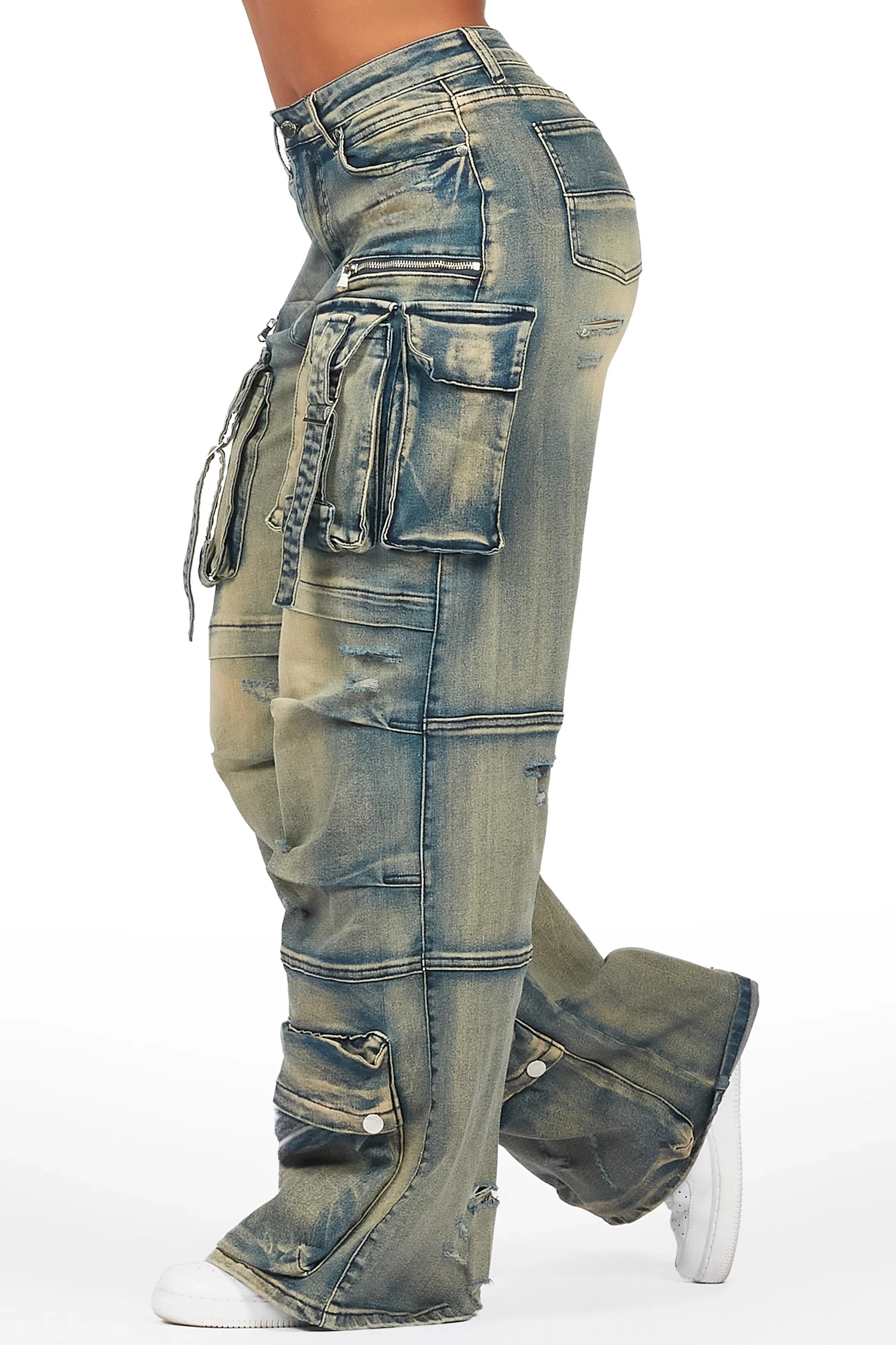 Tarella Tinted Dark Wash Wide Leg Jean