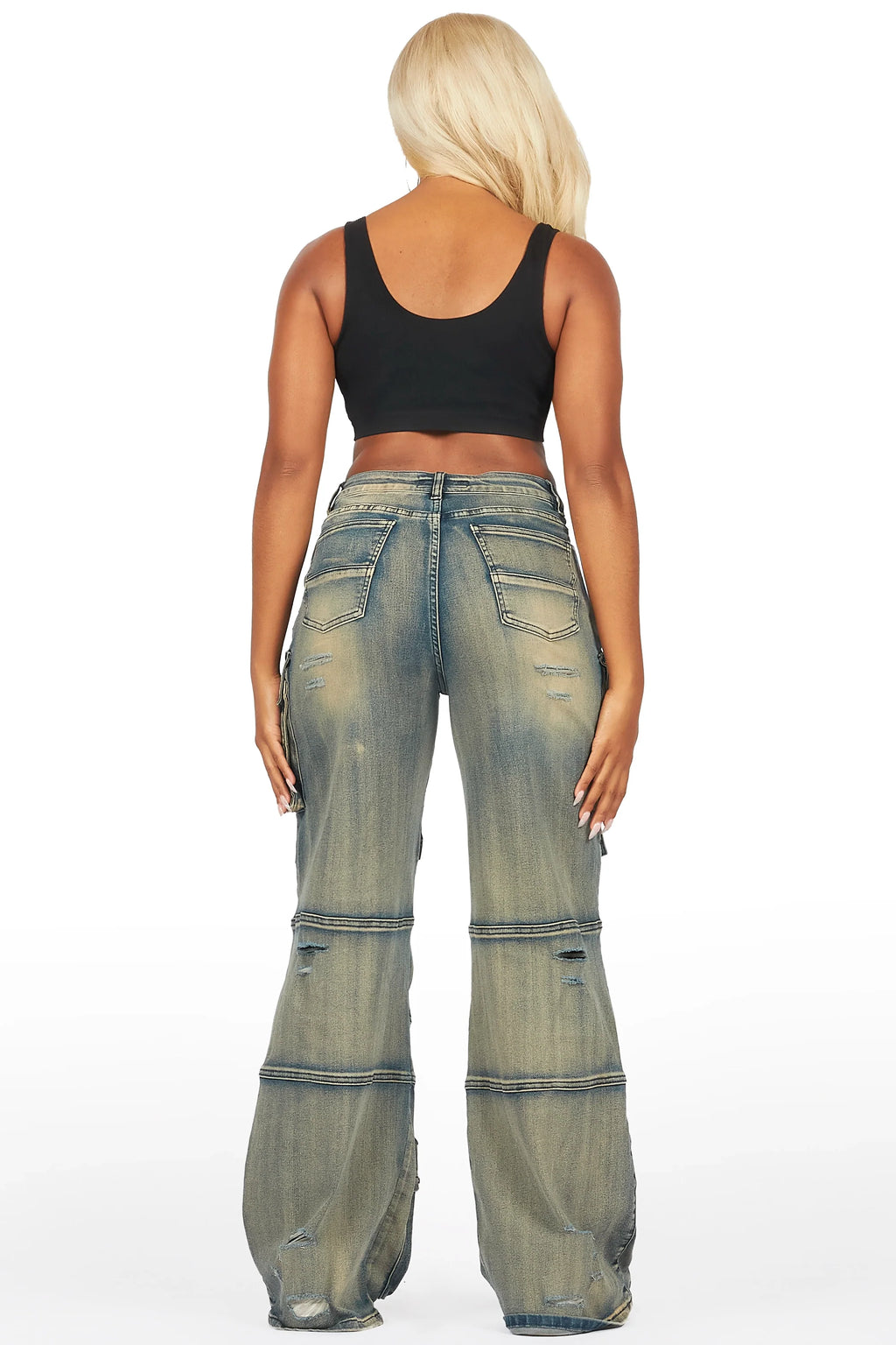 Tarella Tinted Dark Wash Wide Leg Jean