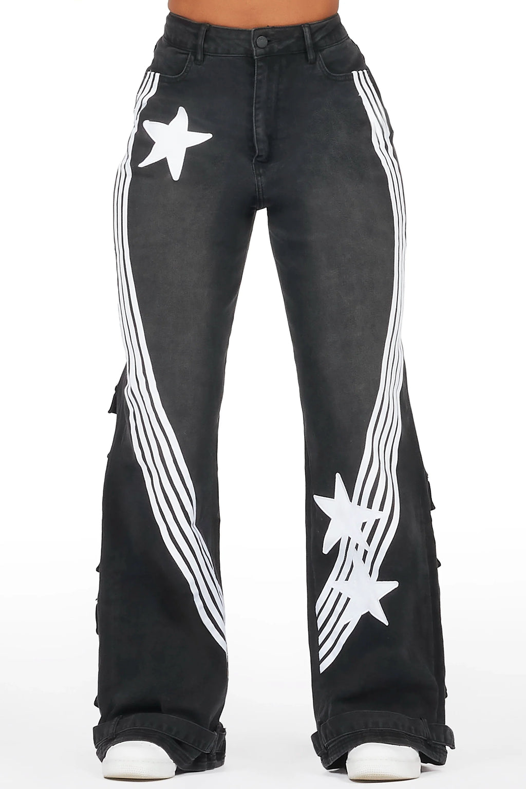 Bryana Black Wash Wide Leg Jean