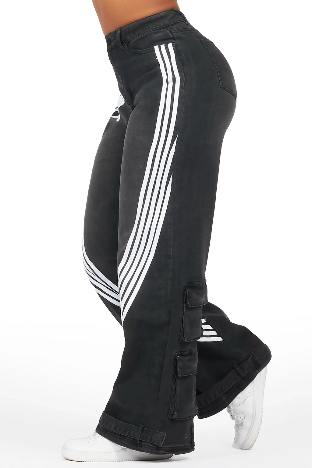 Bryana Black Wash Wide Leg Jean