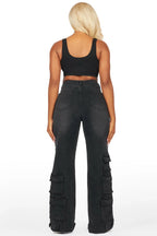 Bryana Black Wash Wide Leg Jean