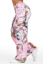 Precious Pink Tree Camo Baggy Stacked Jean