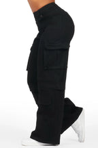 Precious Black Baggy Stacked Jean