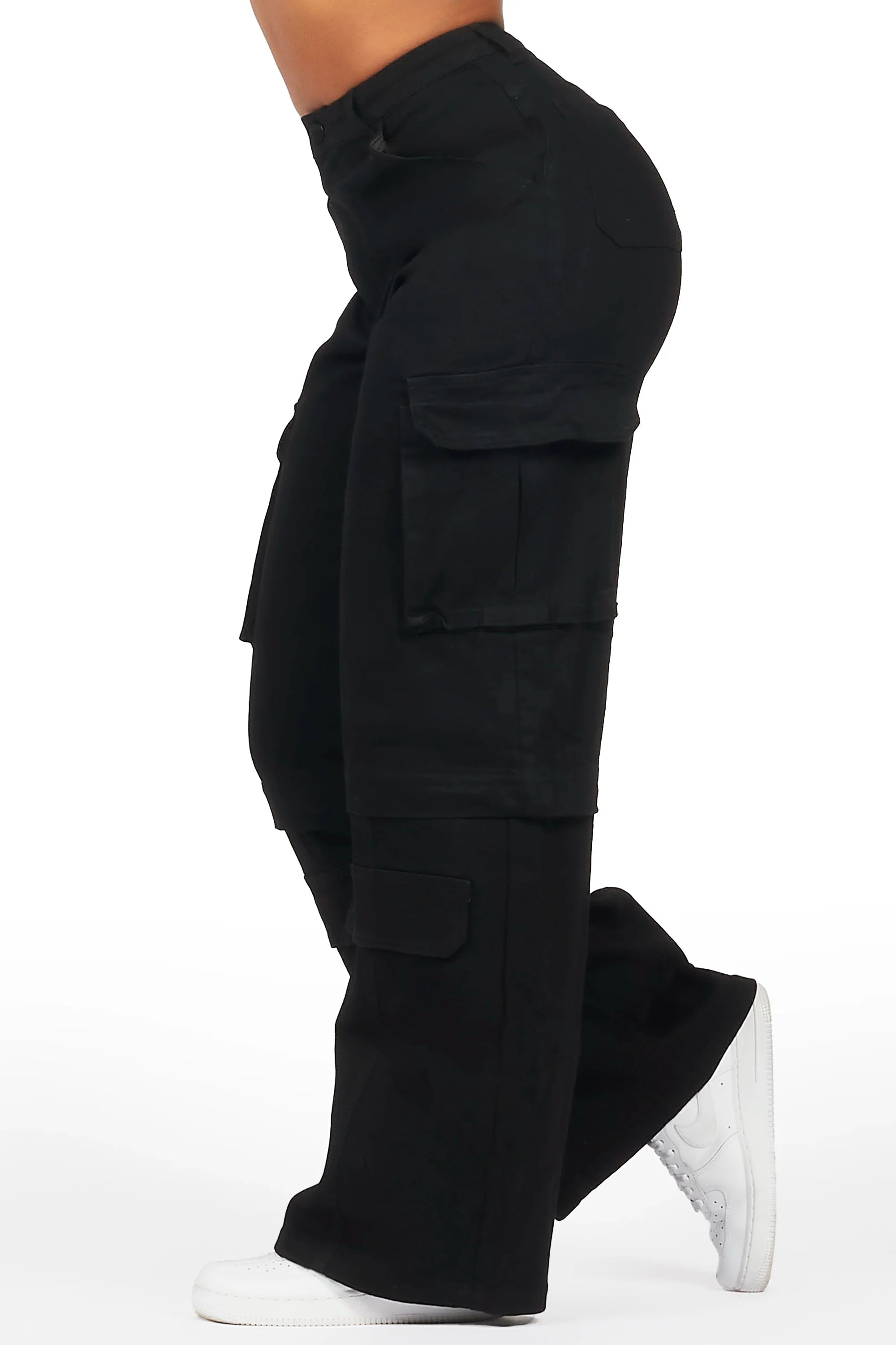 Precious Black Baggy Stacked Jean