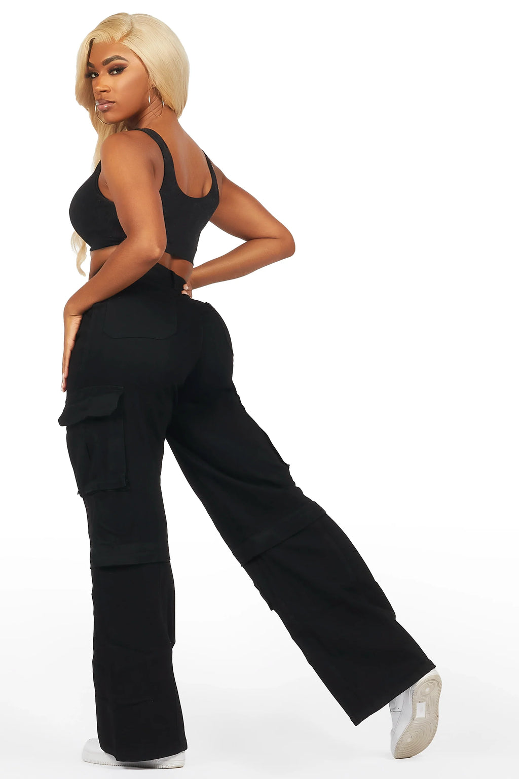 Precious Black Baggy Stacked Jean