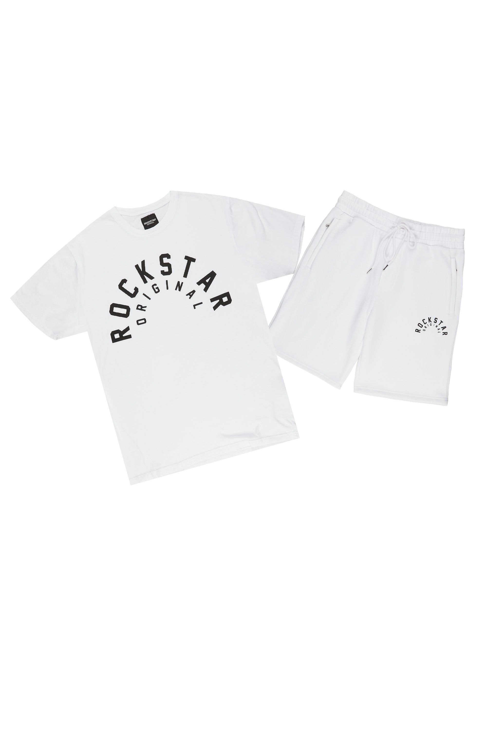 Felix White Graphic T-Shirt Short Set