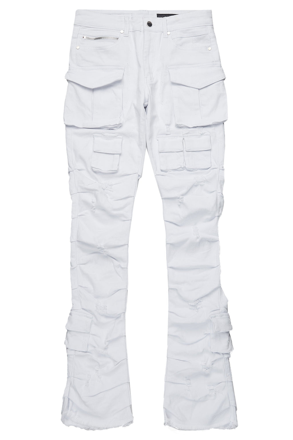 Gentry White Stacked Flare Jean