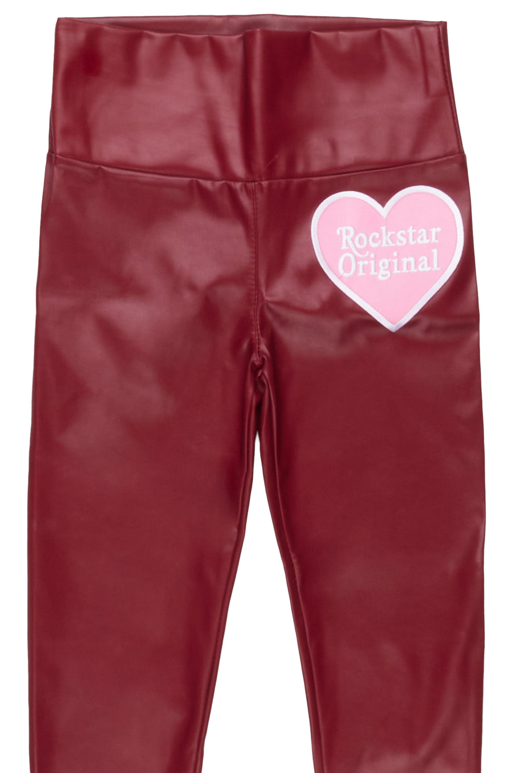Girls Leilani Burgundy Faux Leather Leggings