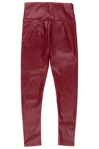Girls Leilani Burgundy Faux Leather Leggings