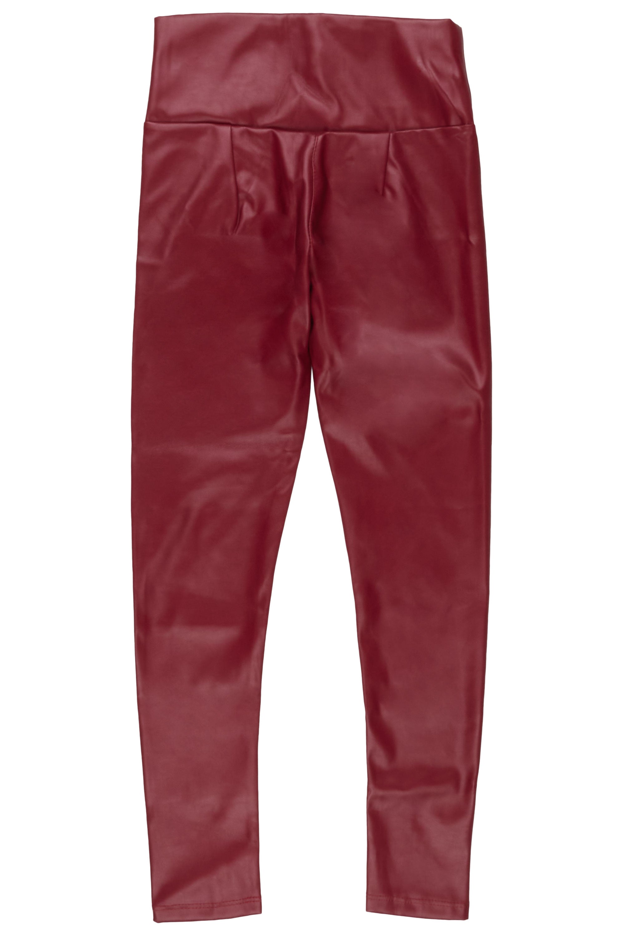 Girls Leilani Burgundy Faux Leather Leggings